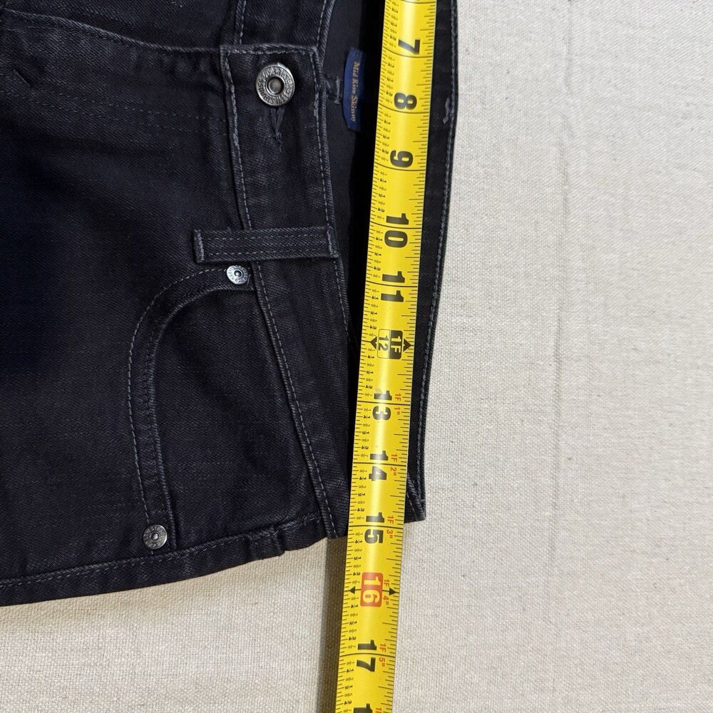 Levi's The Original Jeans Size 10 M Womens Mid Rise Skinny Black Dark Wash - Picture 6 of 8